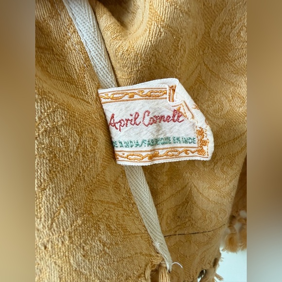 ⭐️ 11. Handmade Upcycled April Cornell Tapestry -OVERSHIRT- kimono Yellow Cotton - Picture 5 of 5